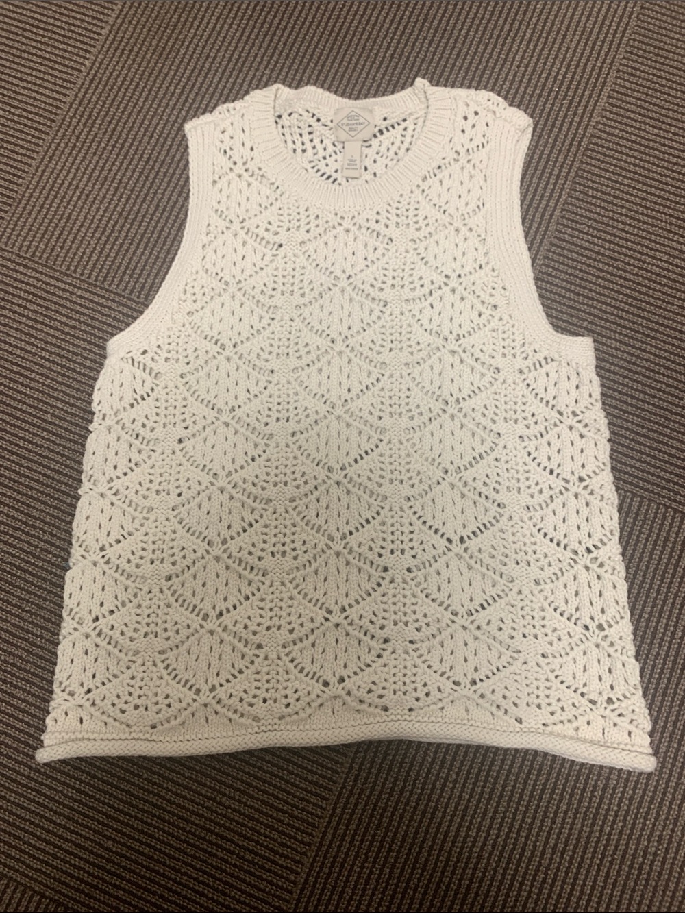 St. John's Bay White Crochet Sleeveless Tank